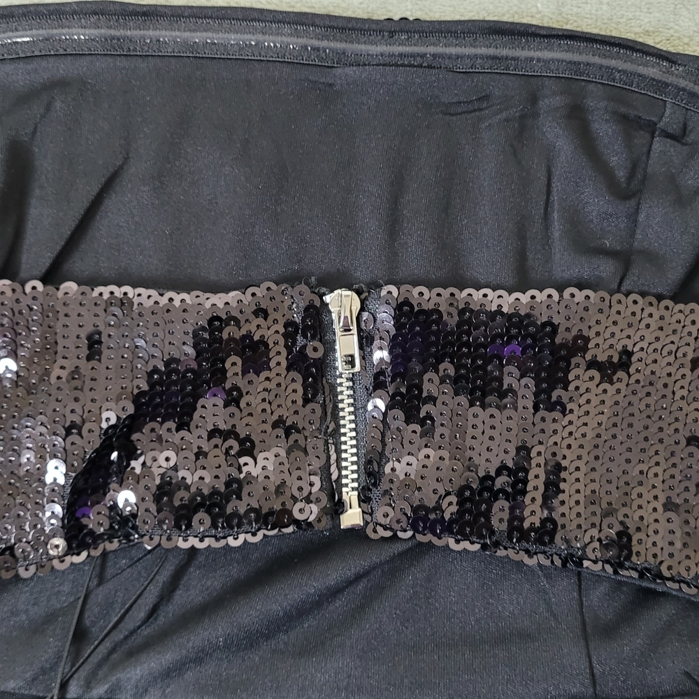 Fashion Nova Nemara Sequin Tube Top Dress Cropped Black Size XLarge - Picture 6 of 12
